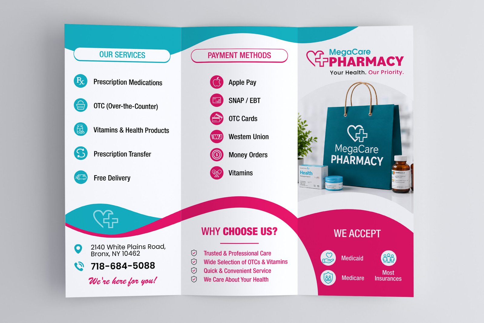 Pharmacy Bi-Fold & Tri-Fold Brochure Design — Graphic project by Kabeer Design