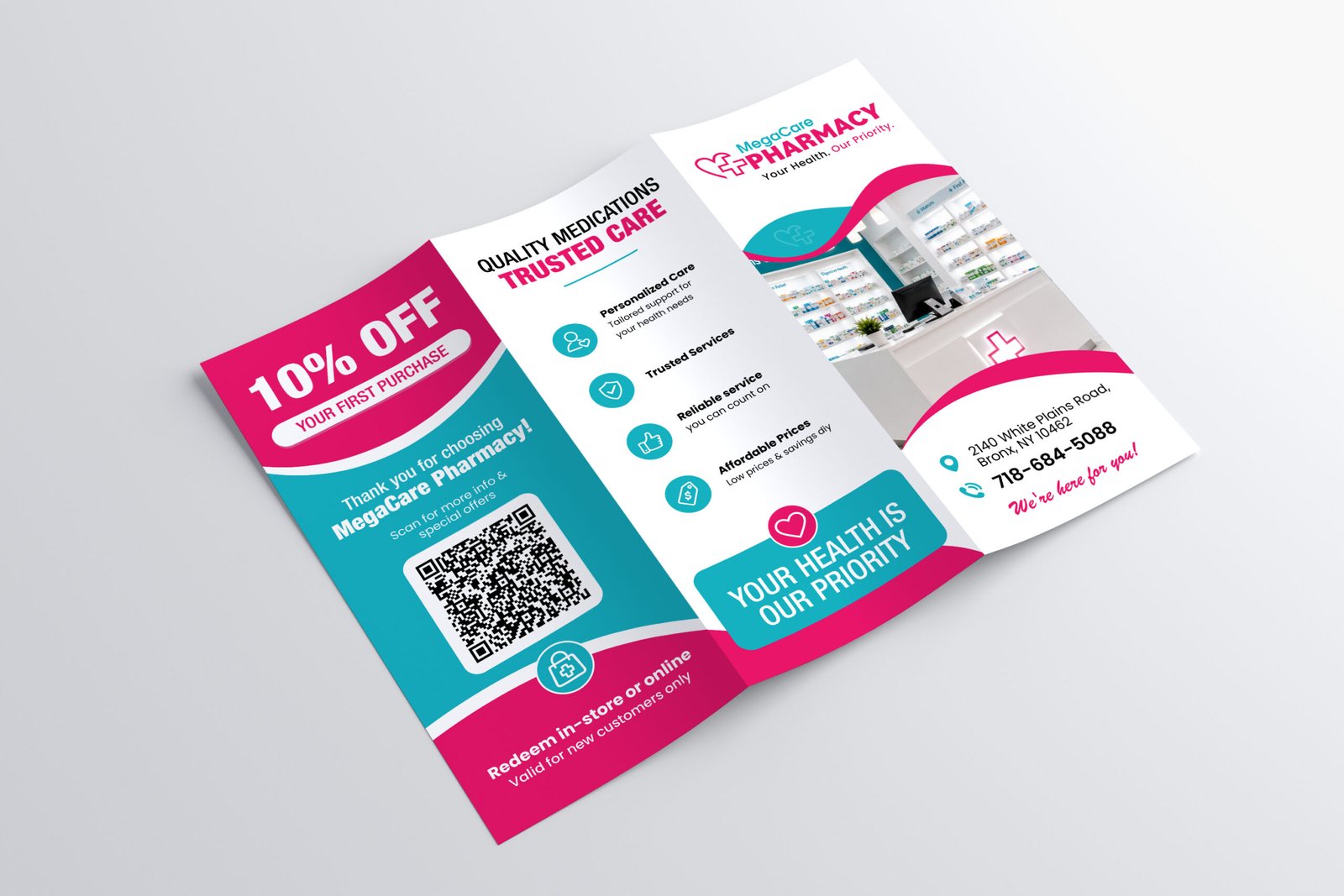 Pharmacy Bi-Fold & Tri-Fold Brochure Design — Graphic project by Kabeer Design